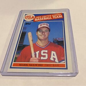 Mark McGuire 1985 Rookie RC Topps Baseball card # 401 1984 USA Baseball Card